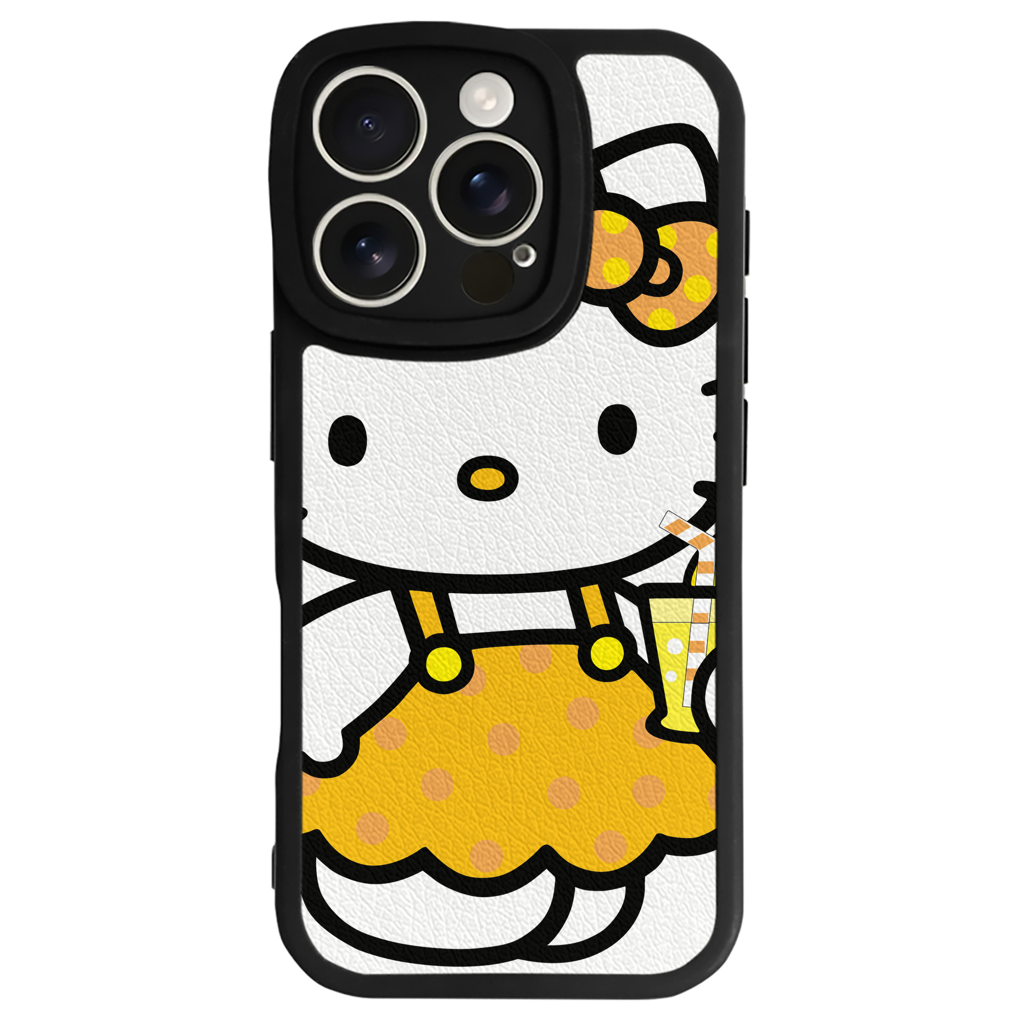 （画像用） Hello Kitty ハローキティ 【iPhone 16シリーズ対応】シリコンスマホケース（レザー調） 材質：シリコン